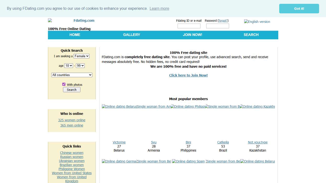 100% free dating site Fdating.com.